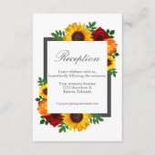 サンセットサンフラワーバラフローラウェディングレセプション エンクロージャーカード (正面)