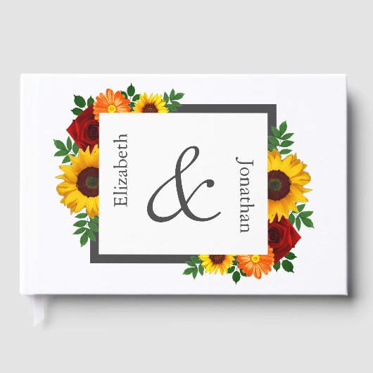 サンセットサンフラワーバラ結婚フローラ ゲストブック (正面)