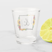 サンセットサンフラワーバラ結婚フローラ ショットグラス (裏面)