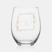 サンセットサンフラワーバラ結婚フローラ ステムなしワイングラス (裏面)