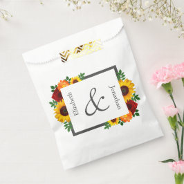 サンセットサンフラワーバラ結婚フローラ フェイバーバッグ