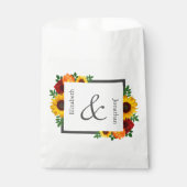 サンセットサンフラワーバラ結婚フローラ フェイバーバッグ (正面)