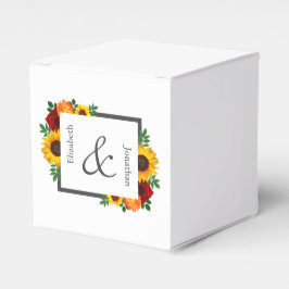 サンセットサンフラワーバラ結婚フローラ フェイバーボックス