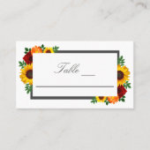 サンセットサンフラワーバラ結婚フローラ プレイスカード (正面)