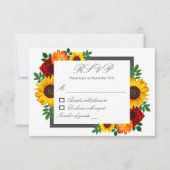 サンセットサンフラワーバラ結婚フローラ 出欠カード (正面)