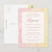 サンセットサンライズガーデンシーンアーティストコーラルピーチ ポストカード (正面/裏面)