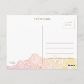 サンセットサンライズガーデンシーンアーティストコーラルピーチ ポストカード (裏面)