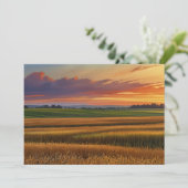 サンセットサンライズグレインフィールドカラフルウォーターカラーアート シーズンカード (スタンド正面)