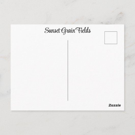 サンセットサンライズグレインフィールドカラフルウォーターカラーアート ポストカード (裏面)