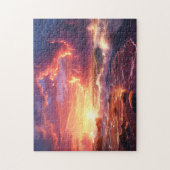 サンセットサンライズサンダウン海波自然シージグ ジグソーパズル (縦)