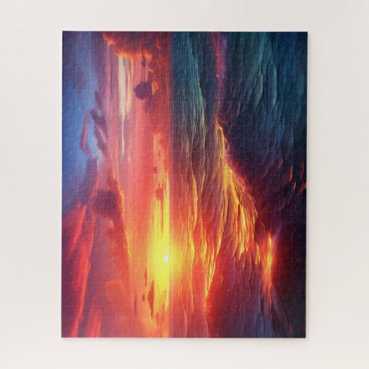 サンセットサンライズサンダウン海波自然海 ジグソーパズル (縦)