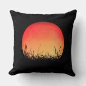 サンセットサンライズレッドカラーメドウフィールドセーリーンピース クッション (正面)