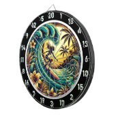 サンセットサーファーウェーブ海アート ダーツボード (正面右)