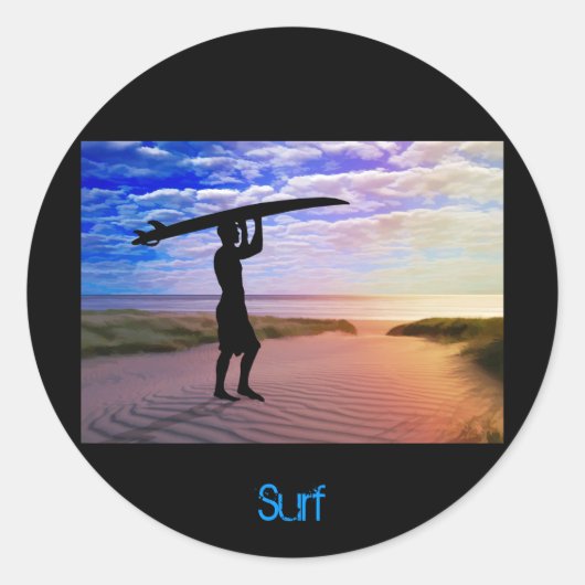 サンセットサーファーサンド&クラウド ラウンドシール (正面)