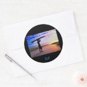 サンセットサーファーサンド&クラウド ラウンドシール (封筒)