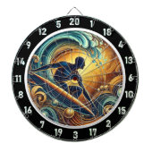 サンセットサーファーonウェーブウォールアート ダーツボード (正面)