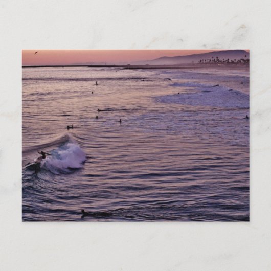 サンセットサーフィンオーシャンサイド。 ポストカード (正面)