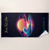 サンセットサーフグロー ビーチタオル (正面)