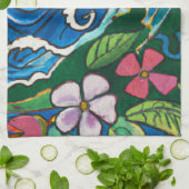 サンセットサーフトロピカルキッチンデコータオル キッチンタオル (折り畳み)