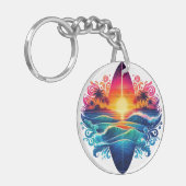 サンセットサーフボードカール キーホルダー (正面左)