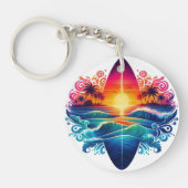 サンセットサーフボードカール キーホルダー (正面)