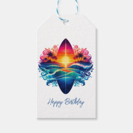 サンセットサーフボードカール ギフトタグ