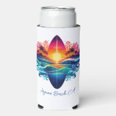 サンセットサーフボードカール スリム缶クーラー (Seltzer正面)