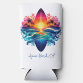 サンセットサーフボードカール スリム缶クーラー (正面)