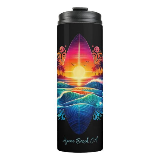 サンセットサーフボードカール タンブラー (正面)