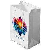 サンセットサーフボードカール ミディアムペーパーバッグ (正面アングル)