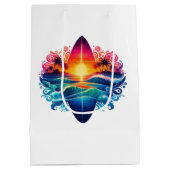 サンセットサーフボードカール ミディアムペーパーバッグ (裏面)