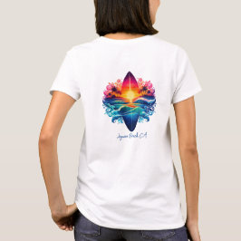 サンセットサーフボードカール Tシャツ