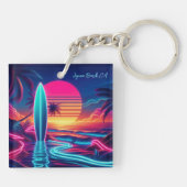サンセットサーフボードネオンライト – キーホルダー (裏面)