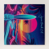 サンセットサーフボードネオンライト – ジグソーパズル (横)