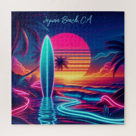 サンセットサーフボードネオンライト –  ジグソーパズル