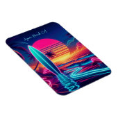 サンセットサーフボードネオンライト –  マグネット (右側)