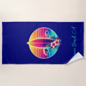 サンセットサーフボードパラダイス –  ビーチタオル (正面)