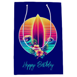 サンセットサーフボードパラダイス –  ミディアムペーパーバッグ