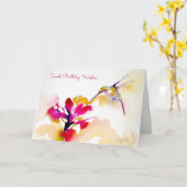 "サンセットシップ"ハミングバードプリント カード (黄色い花)