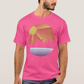 サンセットシティのスカイライン ビンテージギフト Tシャツ