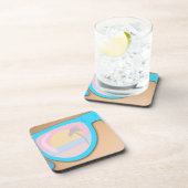 サンセットショアサングラス素晴らしレトロイラストレーション コースター (右側)