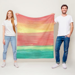 サンセットショアーズ抽象芸術アート フリースブランケット