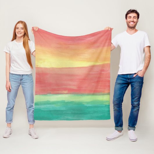 サンセットショアーズ抽象芸術アート フリースブランケット (インサイチュ)