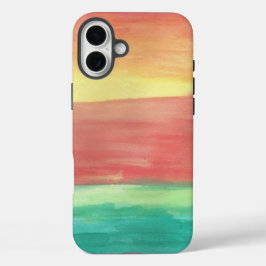 サンセットショアーズ抽象芸術アート iPhone 16 PLUSケース