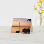 サンセットシルエットおめでとうカード カード (黄色い花)