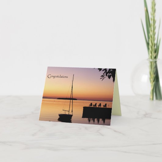 サンセットシルエットおめでとうカード カード (正面)