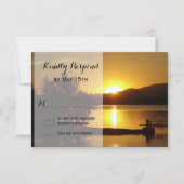 サンセットシルエットツリーレイクウェディングRSVPカード 出欠カード (正面)