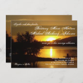 サンセットシルエットツリーレイク結婚式招待状 招待状 (正面/裏面)