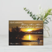 サンセットシルエットツリーレイク結婚式招待状 招待状 (スタンド正面)