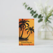 サンセットシルエットパームツリーズトロピカルビーチ 名刺 (スタンド正面)